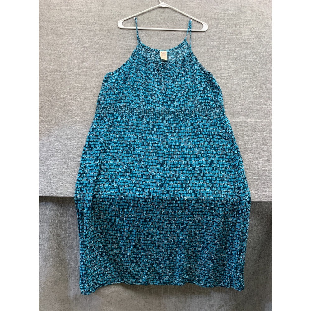 Faded Glory Midi Dress Womens 2XL Aqua Blue Spaghetti Straps Party‎ Cocktails